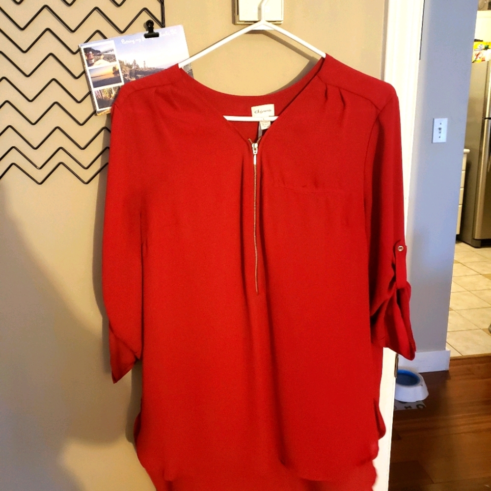Dynamite 3/4 Sleeve Red Blouse (L)